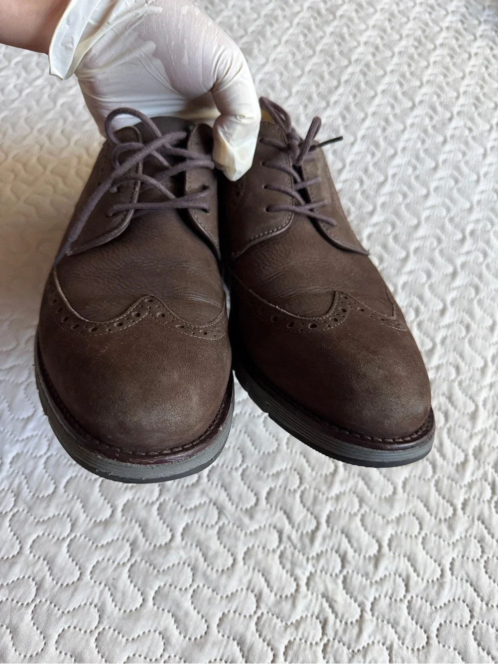 Johnston & Murphy Martell  Brown Leather Wingtop Oxford Rubber Outsole Size 9.5